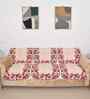 Red 5 Seater Floral 10Pcs Sofa Covers