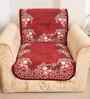 Red 5 Seater Floral 10Pcs Sofa Covers