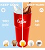 Red 620ml Stainless Steel Double Vacuum Insulated Leak Proof Coffee Tumbler with Lid