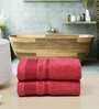 Red Solid 650 GSM Cotton Hand Towels (Set of 2)