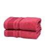 Red Solid 650 GSM Cotton Hand Towels (Set of 2)