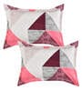 Red Abstract 280 TC Microfibre Fitted King Bedsheet 2 Pillow Covers