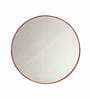 Red Geometric Polyester 3 ft x 3 ft Hand Tufted Round Carpet