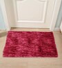 Red Abstract Microfibre 23x15 Inches AntiSkid Bath Mat
