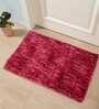 Red Abstract Microfibre 23x15 Inches AntiSkid Bath Mat