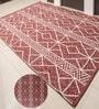 Red Abstract Pet Hand Woven Carpet
