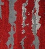 Red Abstract Polyester 5 x 7 Feet Machine Made Carpet