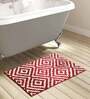 Red Geometric Polyester AntiSkid Bathmat