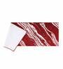 Red Abstract Polyester AntiSkid Bathmat