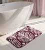 Red Floral Polyester 28x20 Inches AntiSkid Bath Mat