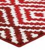 Red Geometric Polyester AntiSkid Bathmat