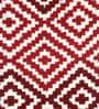 Red Geometric Polyester AntiSkid Bathmat