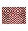 Red Geometric Polyester AntiSkid Bathmat