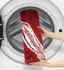 Red Abstract Polyester AntiSkid Bathmat
