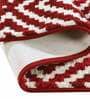 Red Geometric Polyester AntiSkid Bathmat
