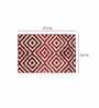 Red Geometric Polyester AntiSkid Bathmat