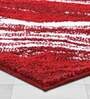 Red Abstract Polyester AntiSkid Bathmat