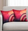 Red Abstract Premium 16 x 16 Inches Cushion Cover (Set of 2)
