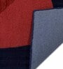 Red Abstract Wool and Cotton 5 ft x 8 ft Hand tufted Carpet