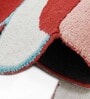 Red Abstract Wool and Cotton 5 ft x 8 ft Hand tufted Carpet