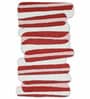Red Abstract Wool and Cotton 5 ft x 8 ft Hand tufted Carpet