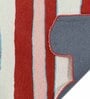 Red Abstract Wool and Cotton 5 ft x 8 ft Hand tufted Carpet