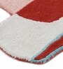 Red Abstract Wool and Cotton 5 ft x 8 ft Hand tufted Carpet