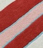 Red Abstract Wool and Cotton 5 ft x 8 ft Hand tufted Carpet