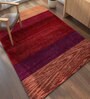 Red Abstract Wool and Viscose 5 ft X 8 ft Hand Tufted Rectangle Carpet