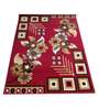 Red Floral Acrylic 5 ft x 7 ft Machine Made Carpet