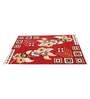 Red Floral Acrylic 5 ft x 7 ft Machine Made Carpet