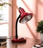 Century Red Adjustable Study Lamp With Aluminium Base