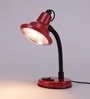 Century Red Adjustable Study Lamp With Aluminium Base