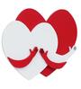 Red And White Heart Hugging Each Other Red & White Engineered Wood Wall Art