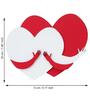 Red And White Heart Hugging Each Other Red & White Engineered Wood Wall Art