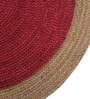 Multicolor Geometric Jute 3 ft x 3 ft Hand Woven Round Carpet
