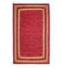 Red Striped Jute 3 ft x 5 ft Hand Woven Carpet