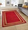 Red Striped Jute 3 ft x 5 ft Hand Woven Carpet