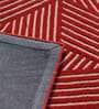 Red Abstract Wool 4 ft x 6 ft Hand Tufted Carpet