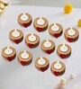 Red and Brown Wooden  Tealight Candle Holder (12 Pcs)
