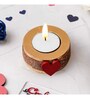 Red and Brown Wooden  Tealight Candle Holder (12 Pcs)