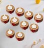 Red and Brown Wooden  Tealight Candle Holder (10 Pcs)