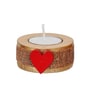 Red and Brown Wooden  Tealight Candle Holder (2 Pcs)