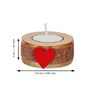Red and Brown Wooden  Tealight Candle Holder (10 Pcs)