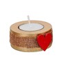 Red and Brown Wooden  Tealight Candle Holder (6 Pcs)