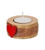 Red and Brown Wooden  Tealight Candle Holder (6 Pcs)