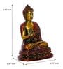 Red and Golden Brass Premium Meditating Blessing Buddha Antique Artifact