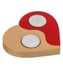 Red and Golden Wooden  Tealight Candle Holder (12 Pcs)