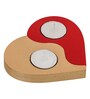 Red and Golden Wooden  Tealight Candle Holder