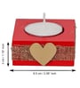 Red and Golden Wooden  Tealight Candle Holder (2 Pcs)